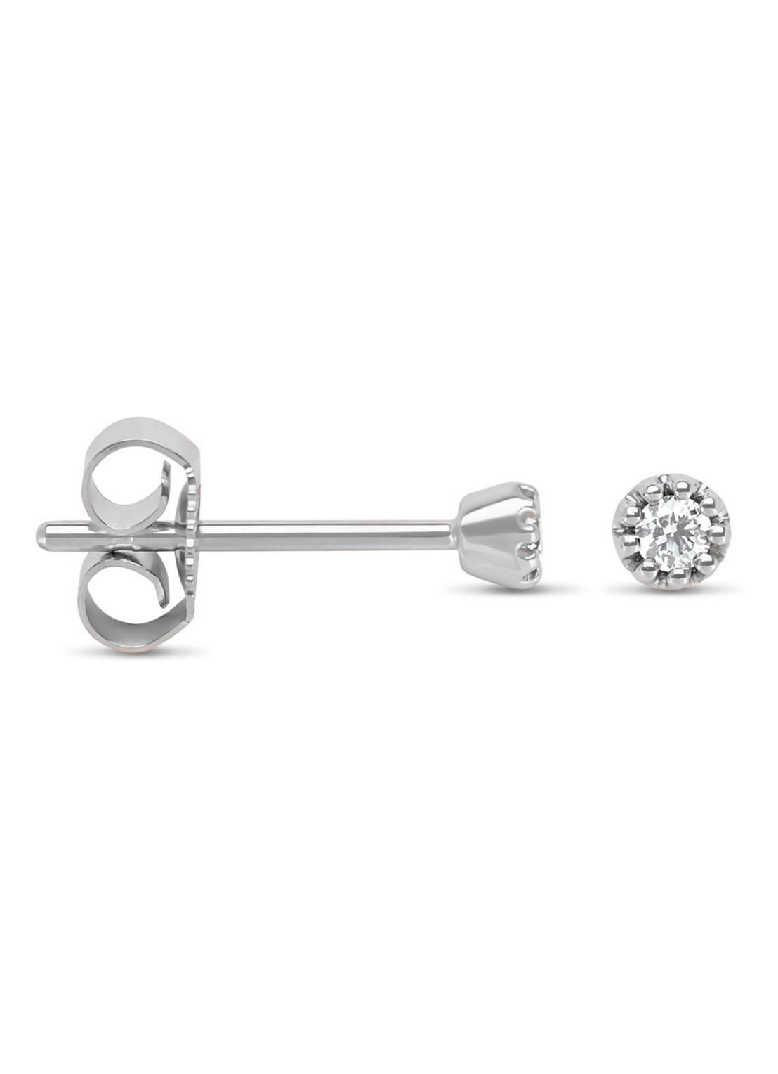 Diamond Point Witgouden oorsieraden 0.06 ct diamant Joy - voorkant witgoud