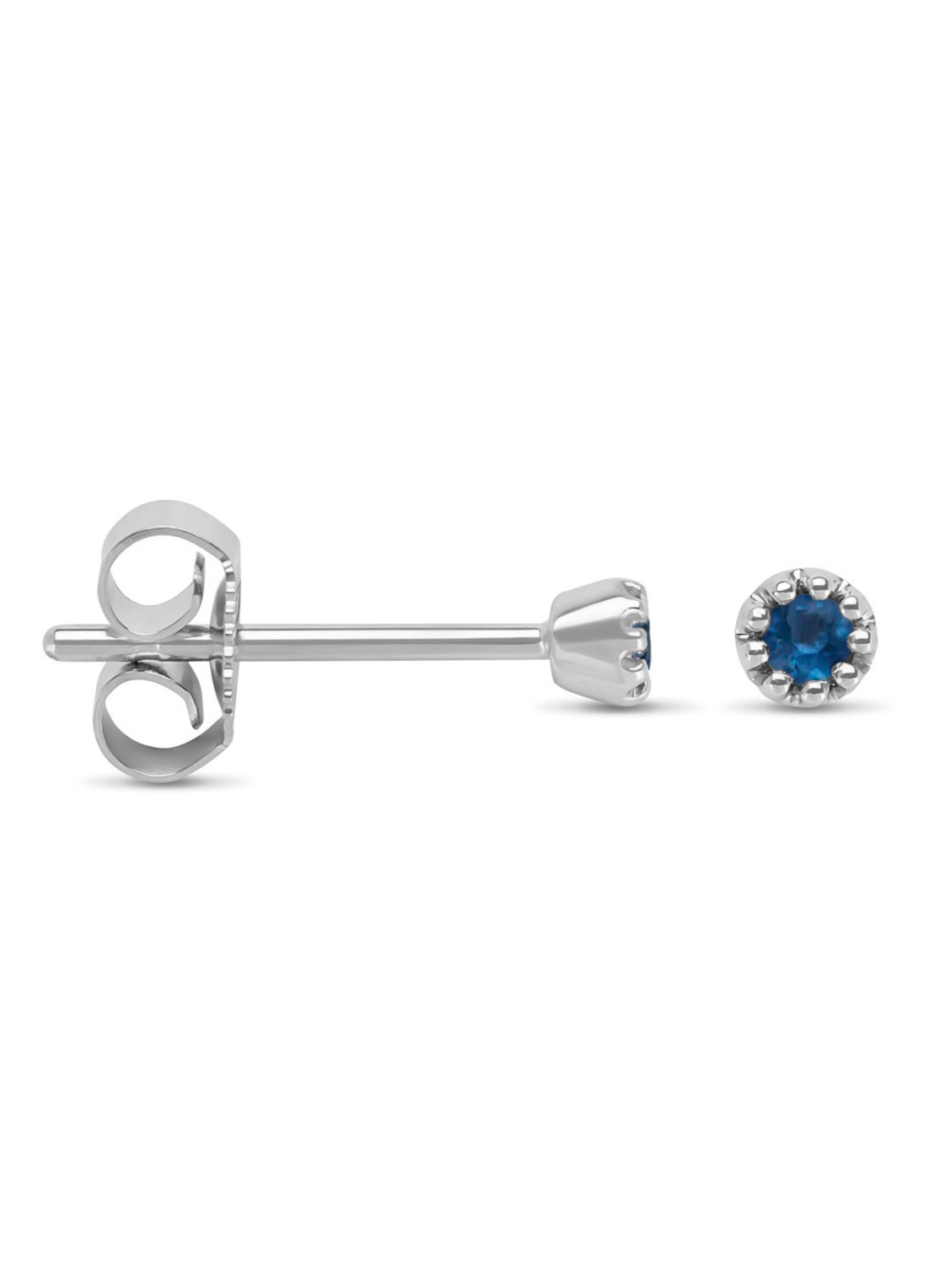 Diamond Point Witgouden oorsieraden 0.10 ct blauwe saffier Joy - voorkant blauw