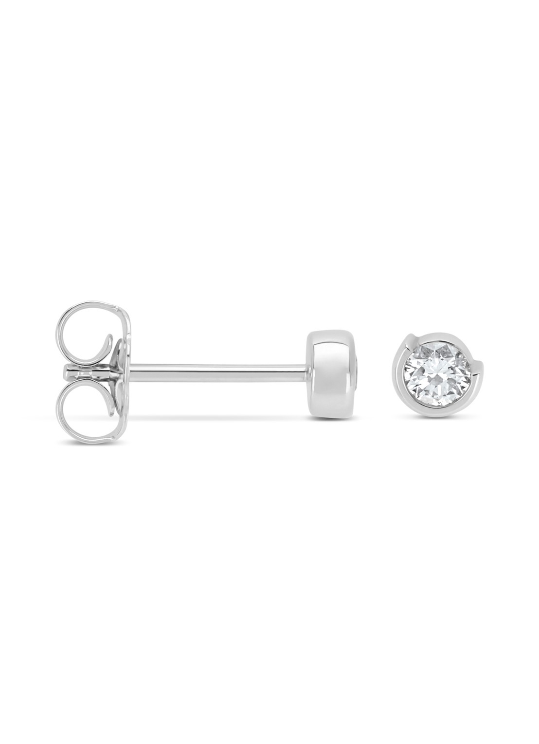Diamond Point Witgouden oorsieraden, 0.20 ct diamant, Starlight - voorkant witgoud