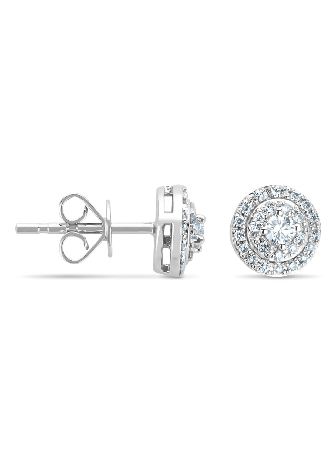 Diamond Point Witgouden oorsieraden, 0.28 ct diamant, Petite Romance - voorkant witgoud