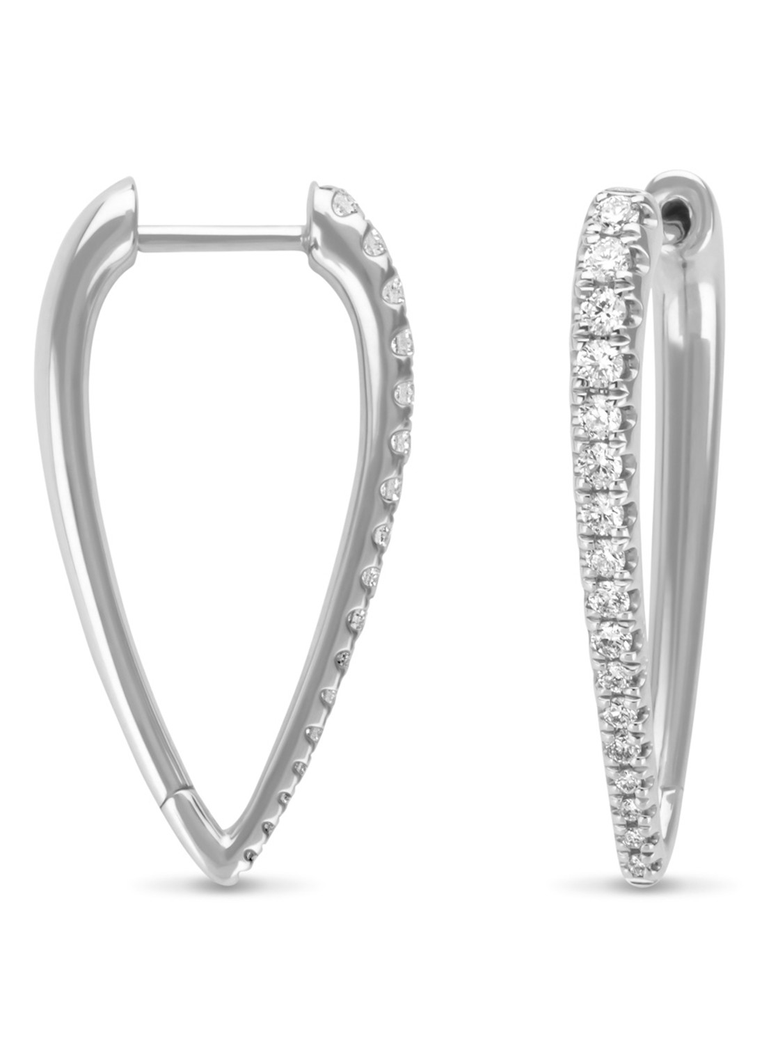 Diamond Point Witgouden oorsieraden, 0.40 ct diamant, Gallery - voorkant witgoud