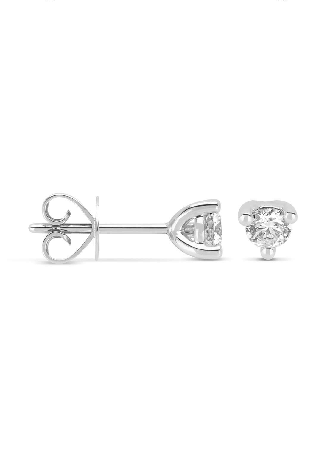 Diamond Point Witgouden oorsieraden, 0,40 ct diamant, Hearts & Arrows - voorkant 2 witgoud