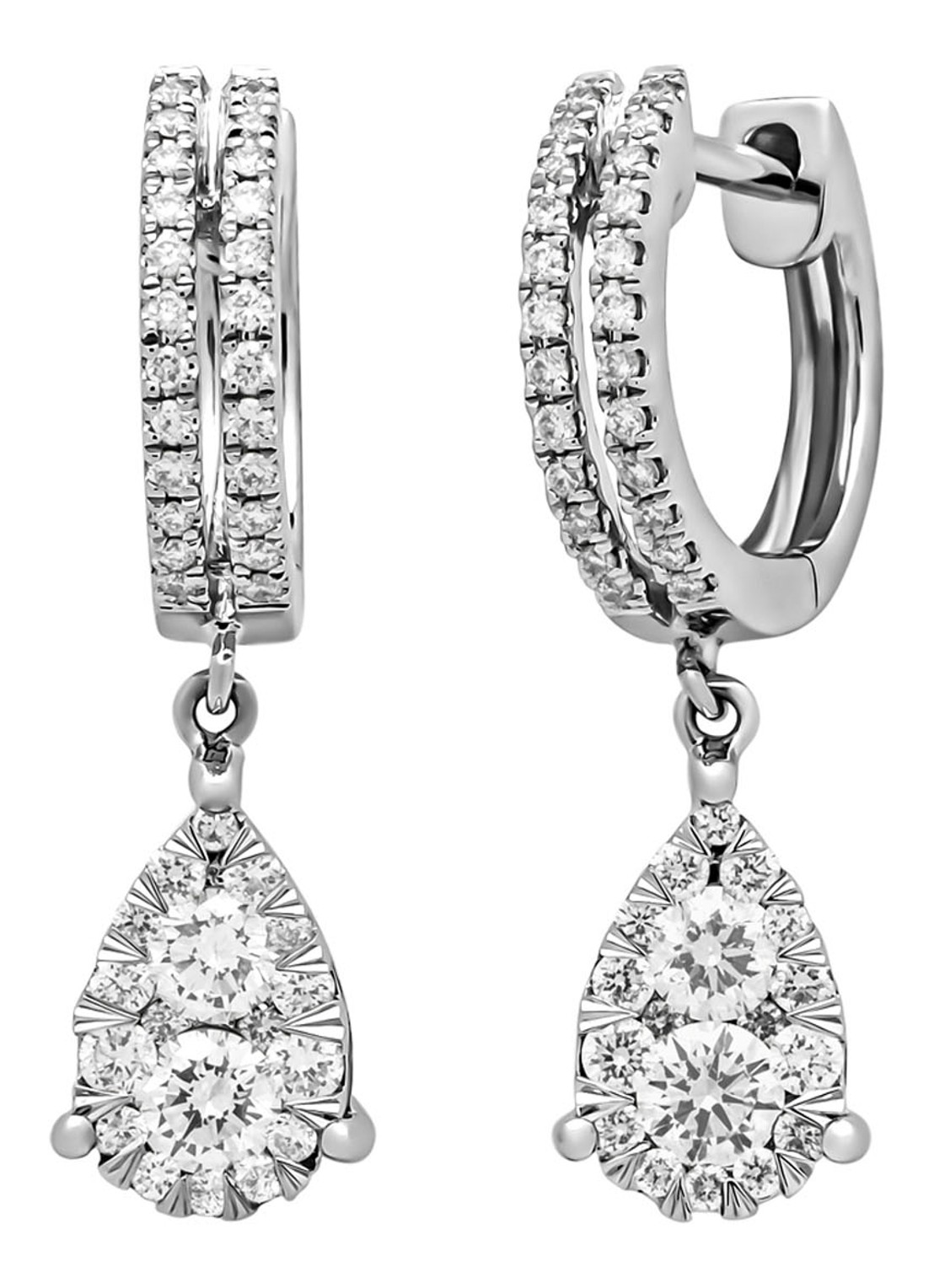 Diamond Point Witgouden oorsieraden, 0.45 ct diamant, Enchanted - voorkant witgoud