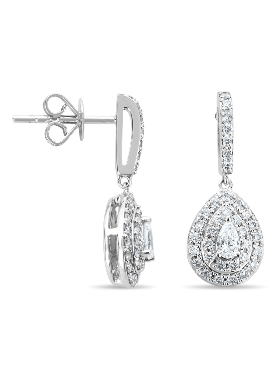 Diamond Point Witgouden oorsieraden, 0.58 ct diamant, Petite Romance - voorkant witgoud