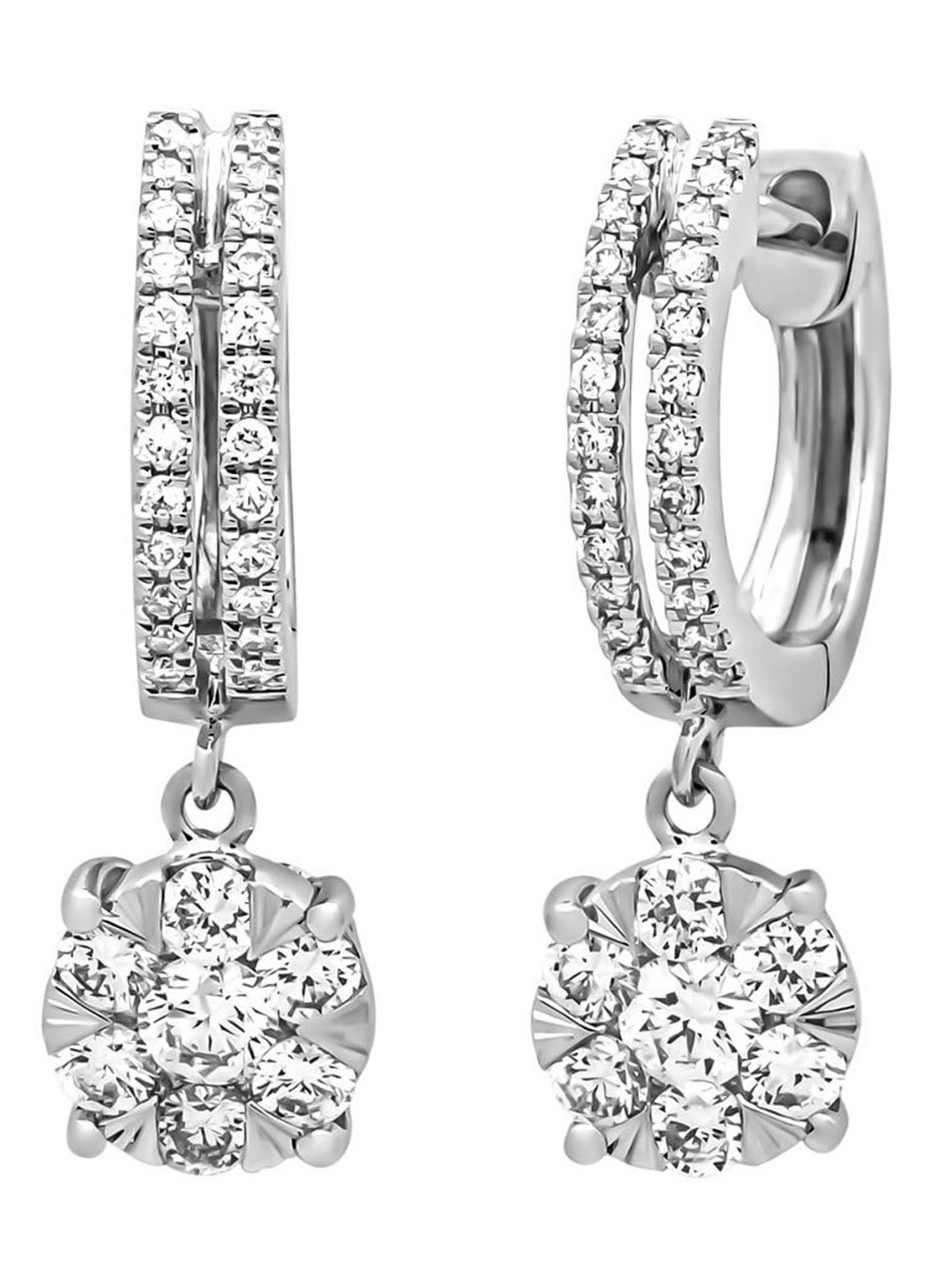 Diamond Point Witgouden oorsieraden, 0.59 ct diamant, Enchanted - voorkant witgoud