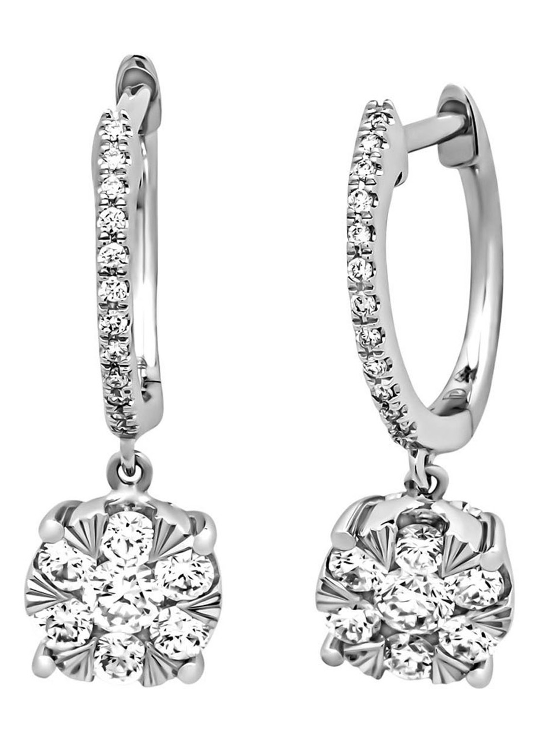 Diamond Point Witgouden oorsieraden, 0.64 ct diamant, Enchanted - voorkant witgoud