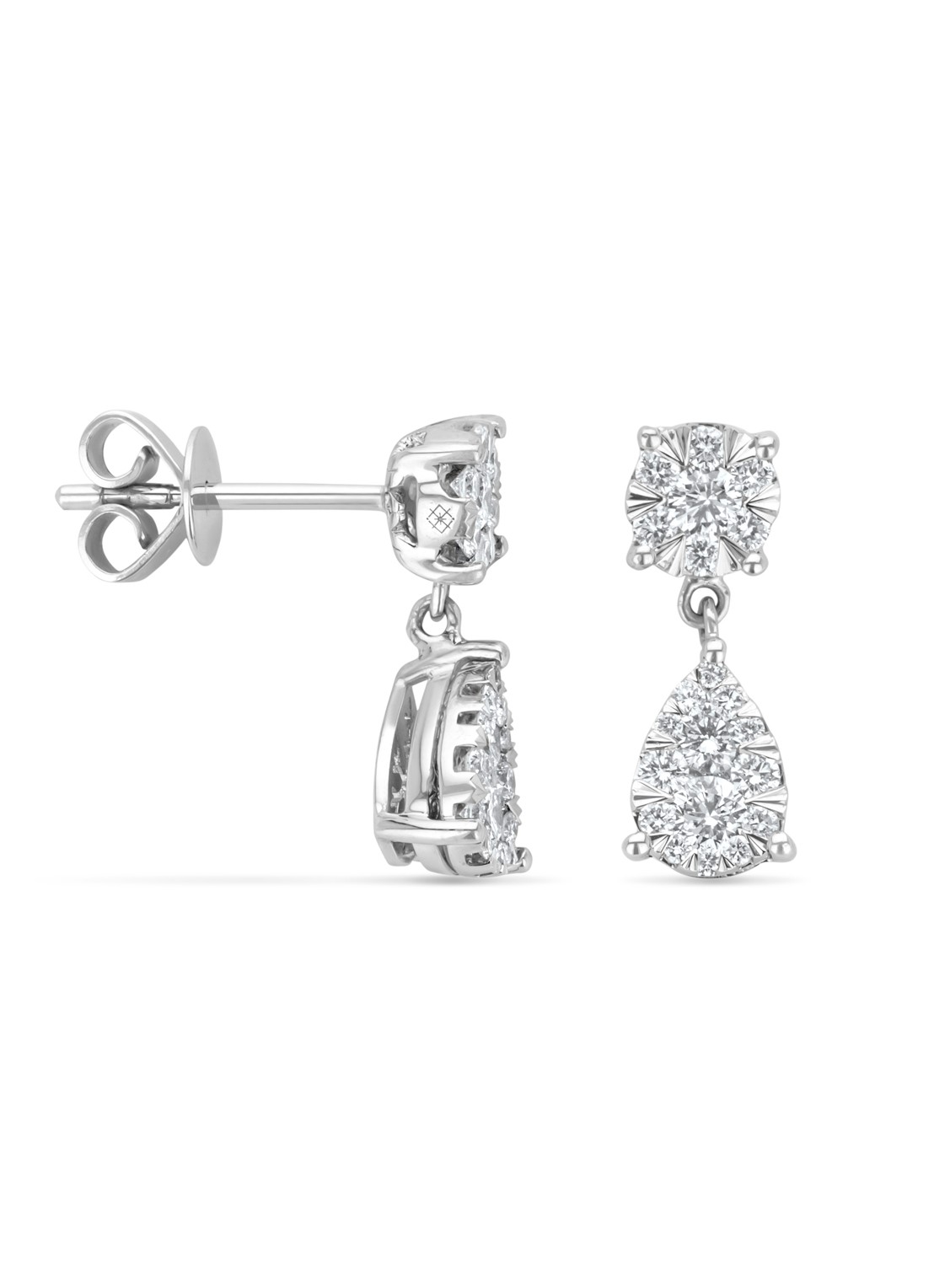 Diamond Point Witgouden oorsieraden, 0.65 ct diamant, Enchanted - voorkant witgoud
