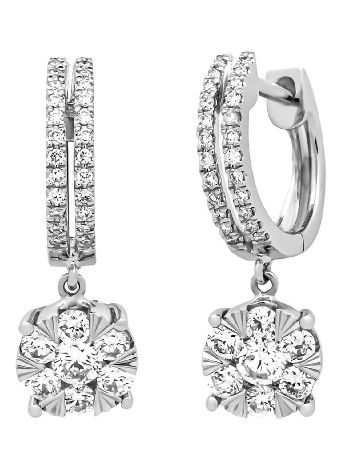 Diamond Point Witgouden oorsieraden, 0.65 ct diamant, Enchanted - voorkant witgoud