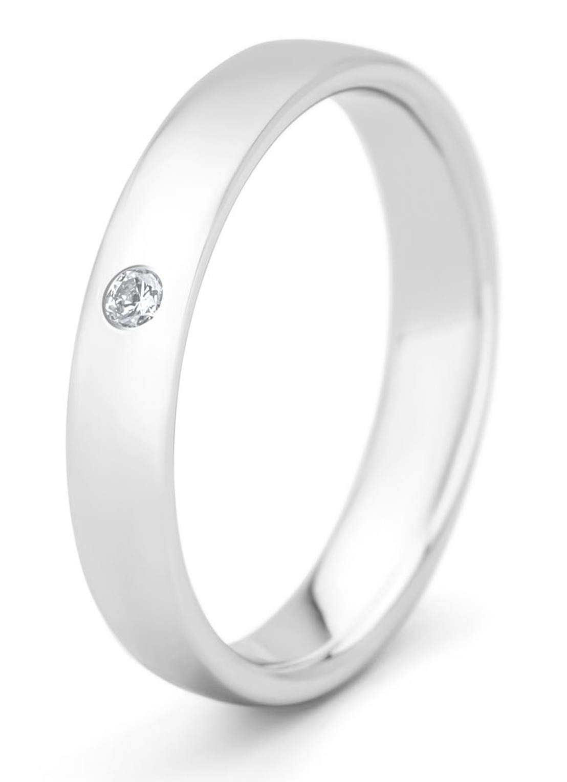 Diamond Point Witgouden ring, 0.03 ct diamant, Wedding - voorkant witgoud