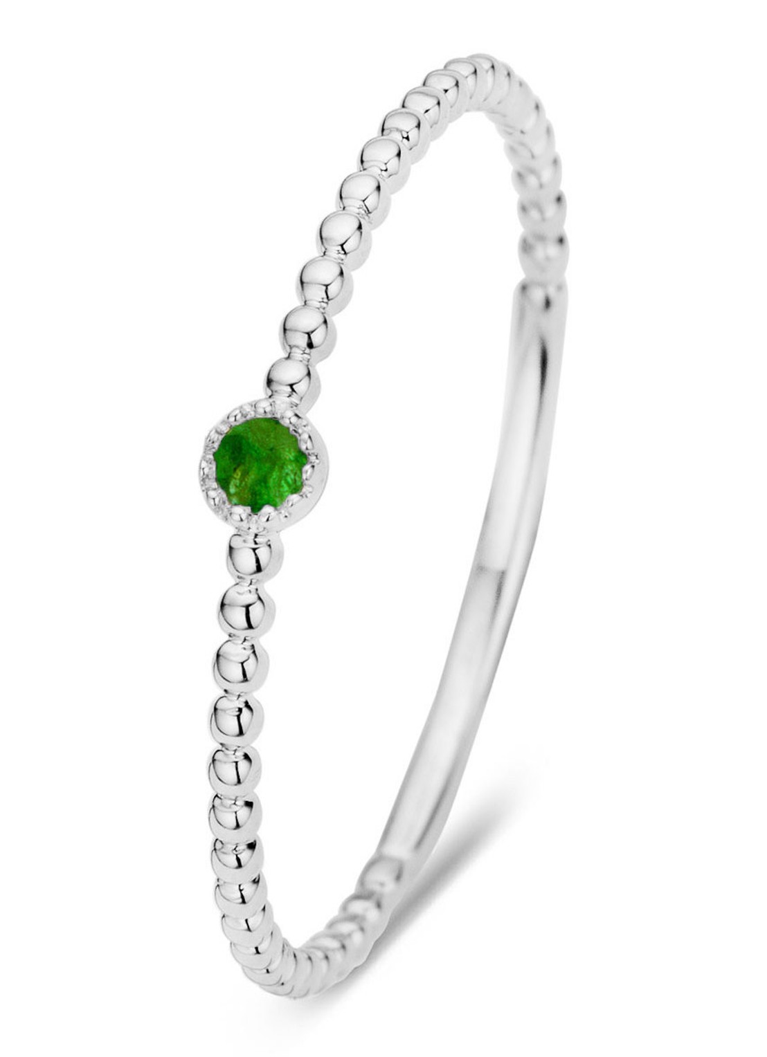 Diamond Point Witgouden ring 0.04 ct smaragd Joy - voorkant witgoud