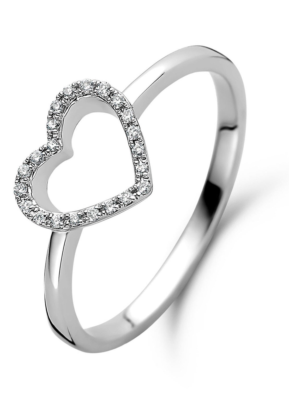 Diamond Point Witgouden ring 0.06 ct diamant Dreamer - voorkant witgoud