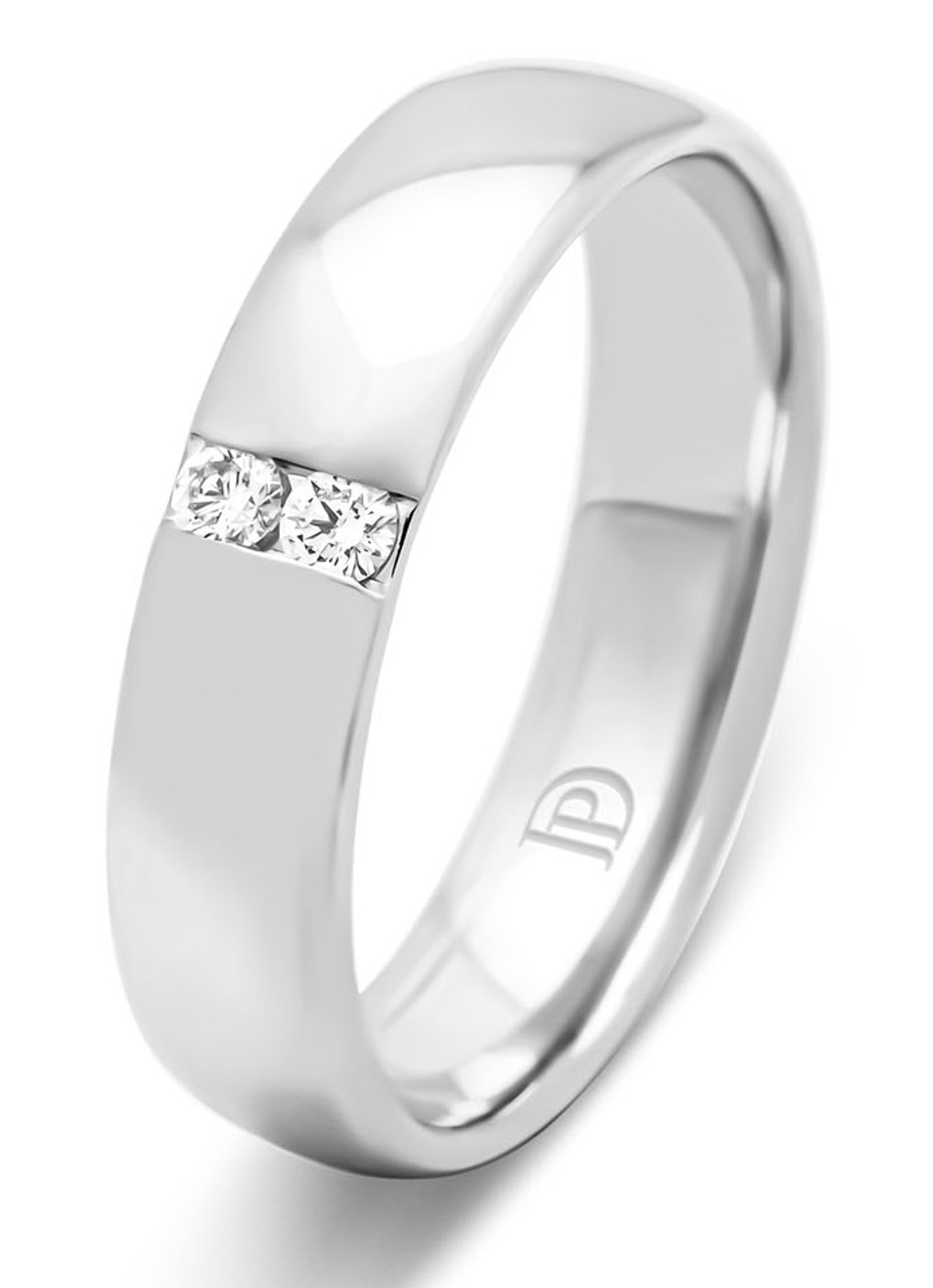 Diamond Point Witgouden ring, 0.07 ct diamant, Wedding - voorkant witgoud