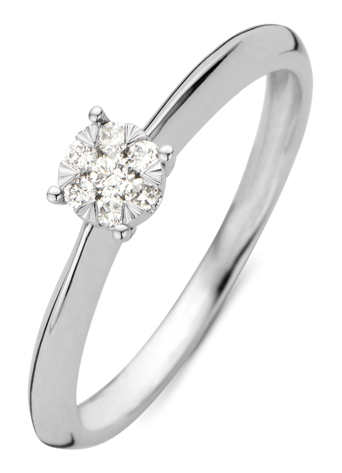 Diamond Point Witgouden ring, 0.10 ct diamant, Enchanted - voorkant witgoud