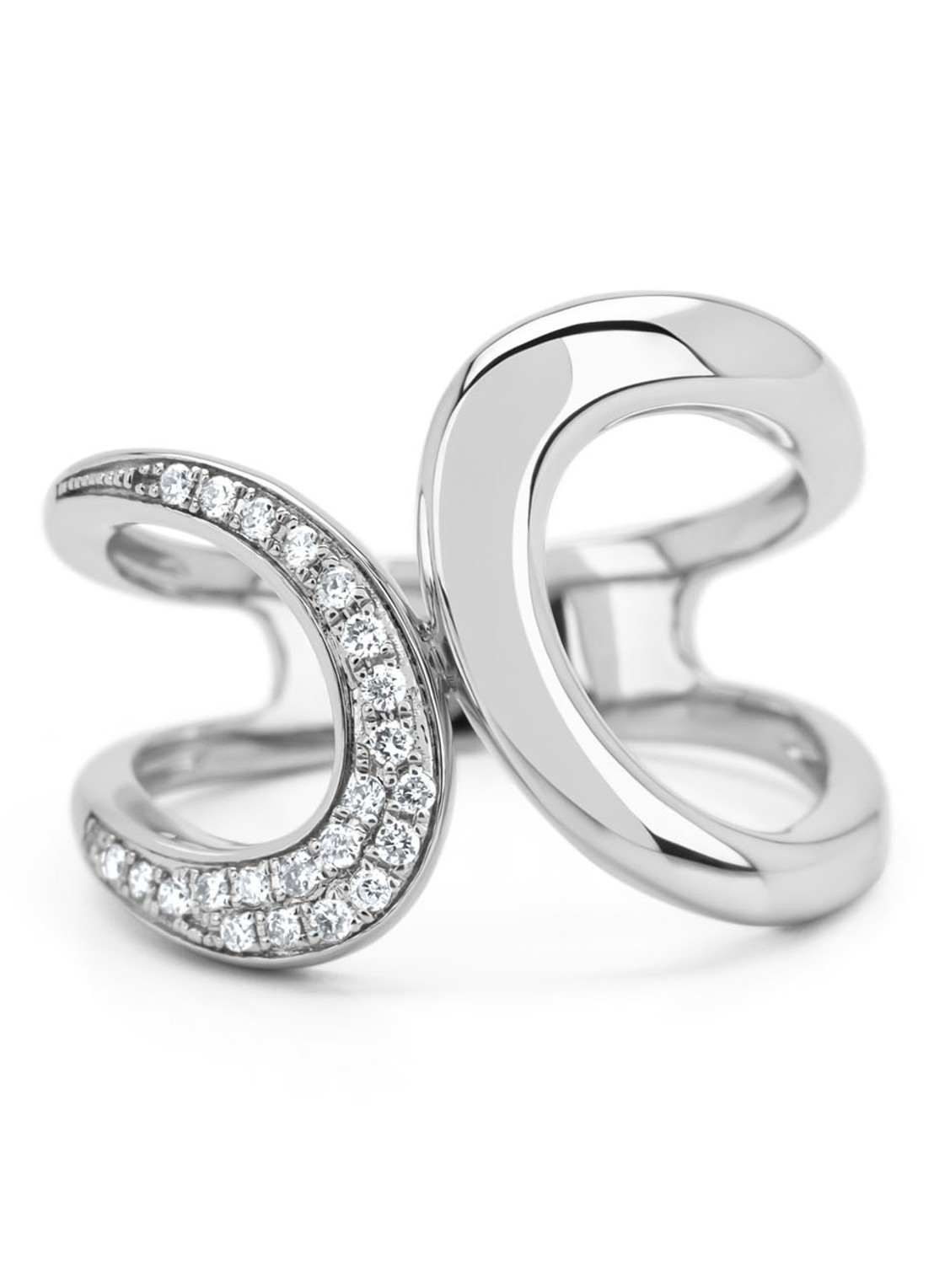 Diamond Point Witgouden ring, 0.12 ct diamant, Like a star - voorkant witgoud