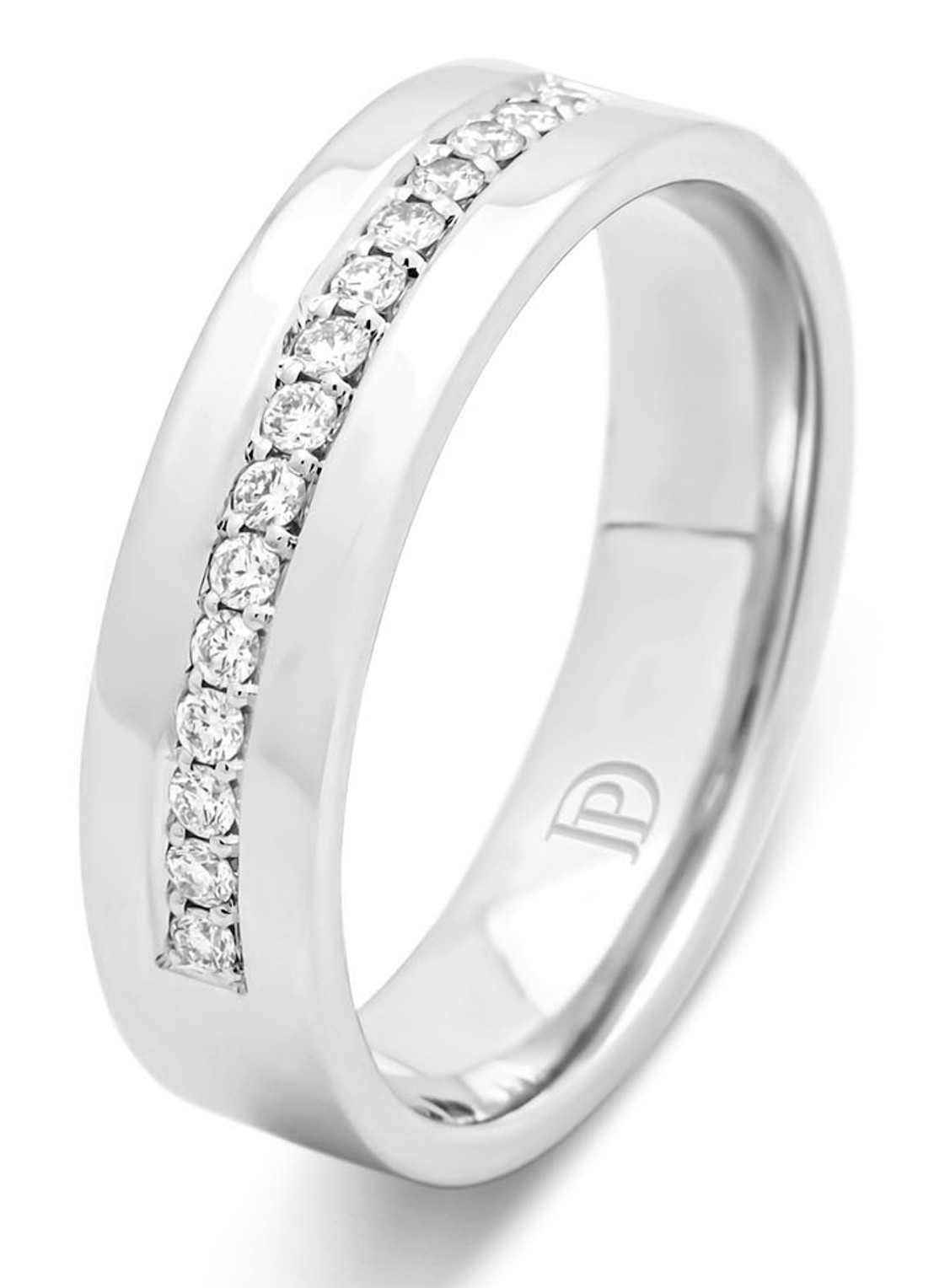 Diamond Point Witgouden ring, 0.15 ct diamant, Wedding - voorkant witgoud