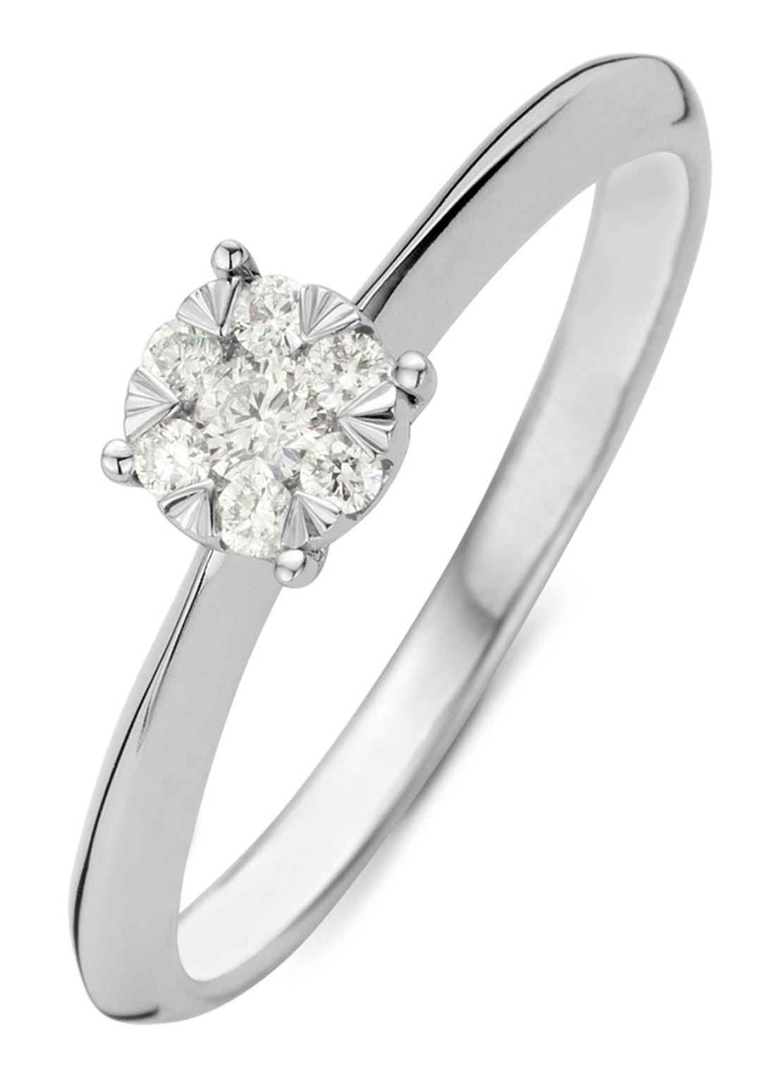 Diamond Point Witgouden ring, 0.17 ct diamant, Enchanted - voorkant 2 witgoud
