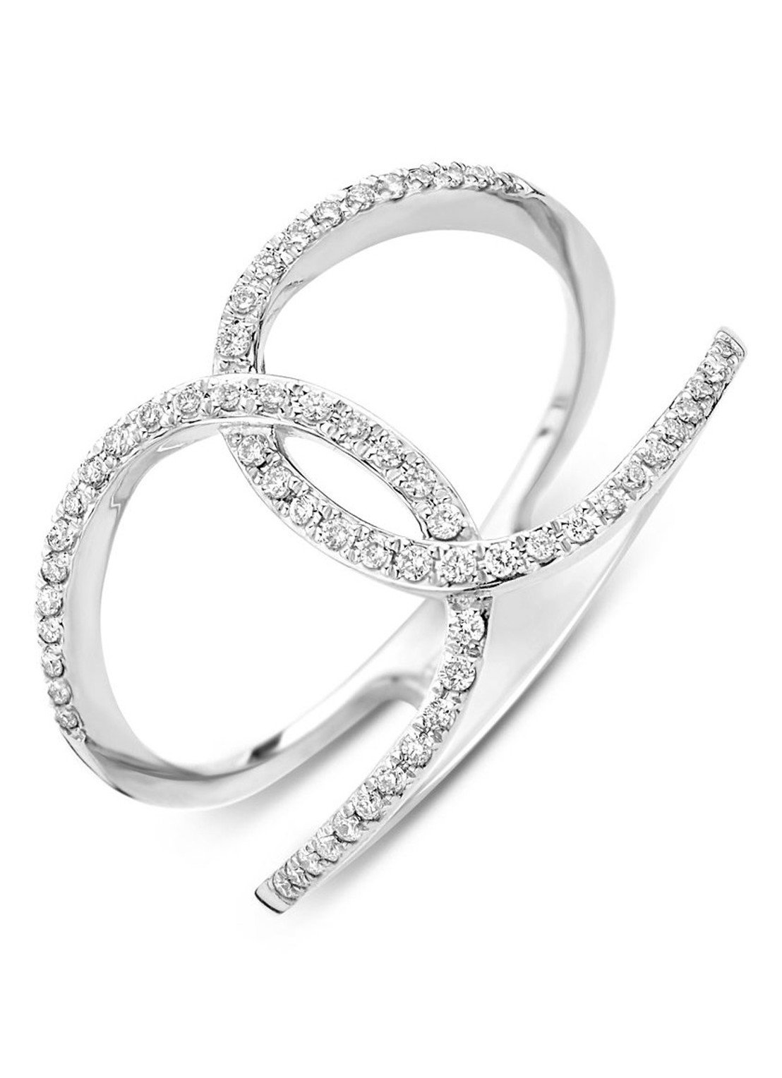 Diamond Point Witgouden ring 0.19 ct diamant Like a star - voorkant witgoud