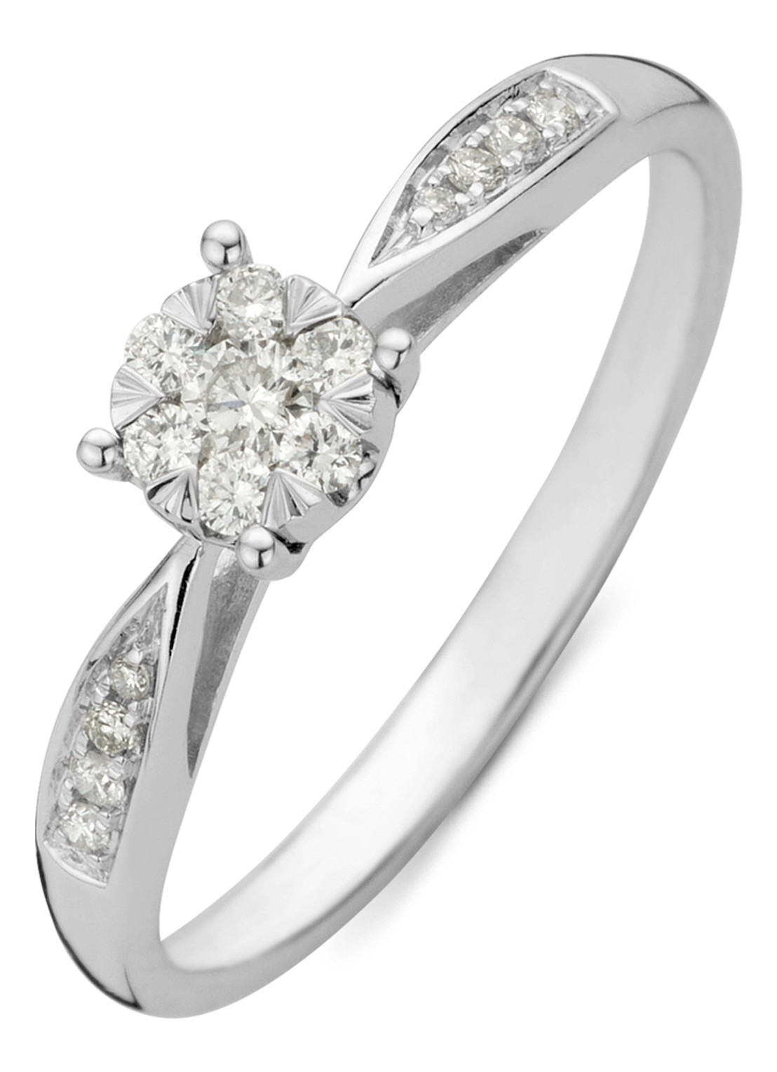 Diamond Point Witgouden ring, 0.20 ct diamant, Enchanted - voorkant witgoud