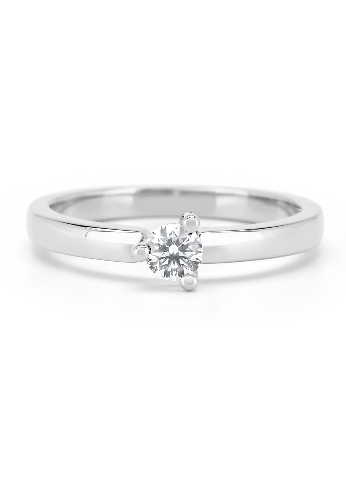 Diamond Point Witgouden ring, 0.20 ct diamant, Hearts & Arrows - achterkant 2 witgoud