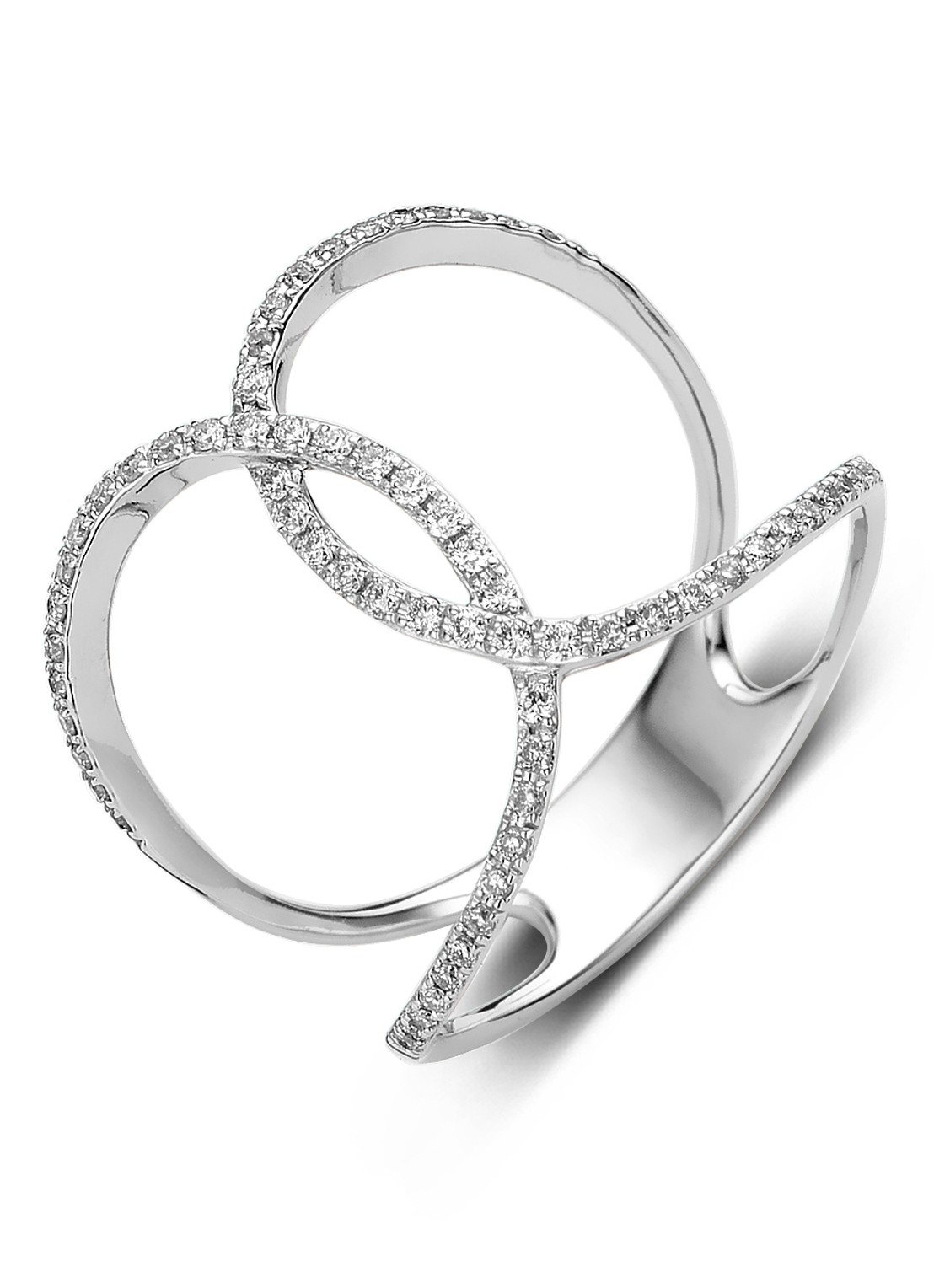 Diamond Point Witgouden ring 0.24 ct diamant Like a star - voorkant witgoud
