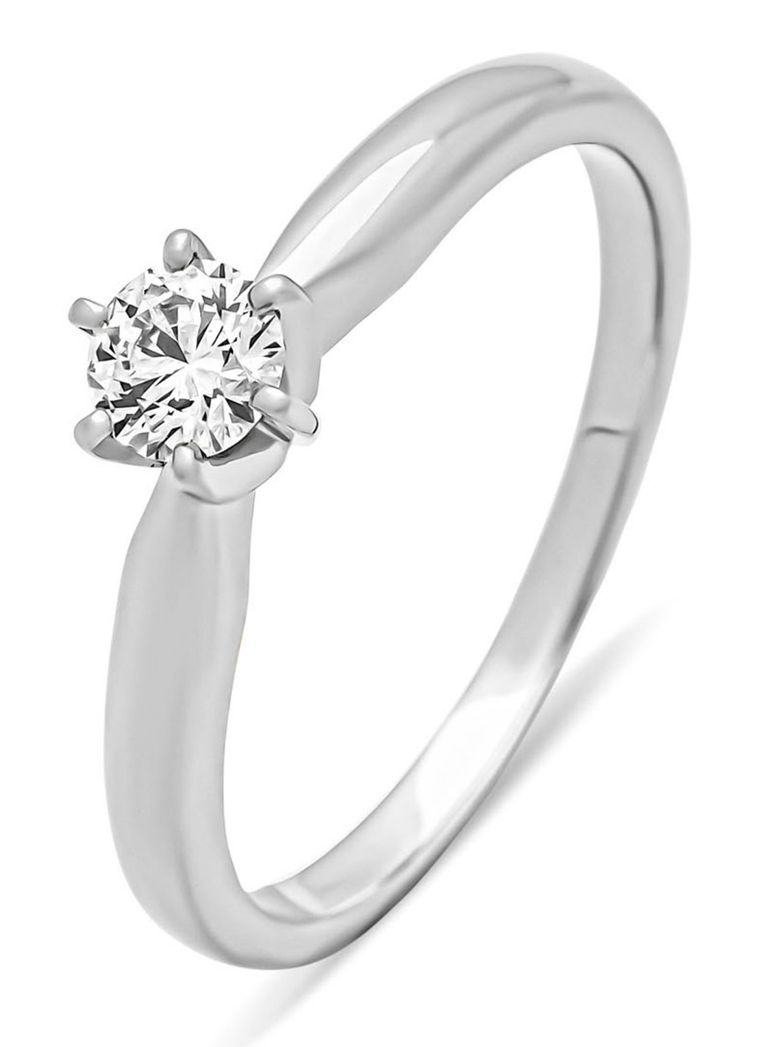 Diamond Point Witgouden ring, 0.25 ct diamant, Hearts & Arrows - voorkant witgoud