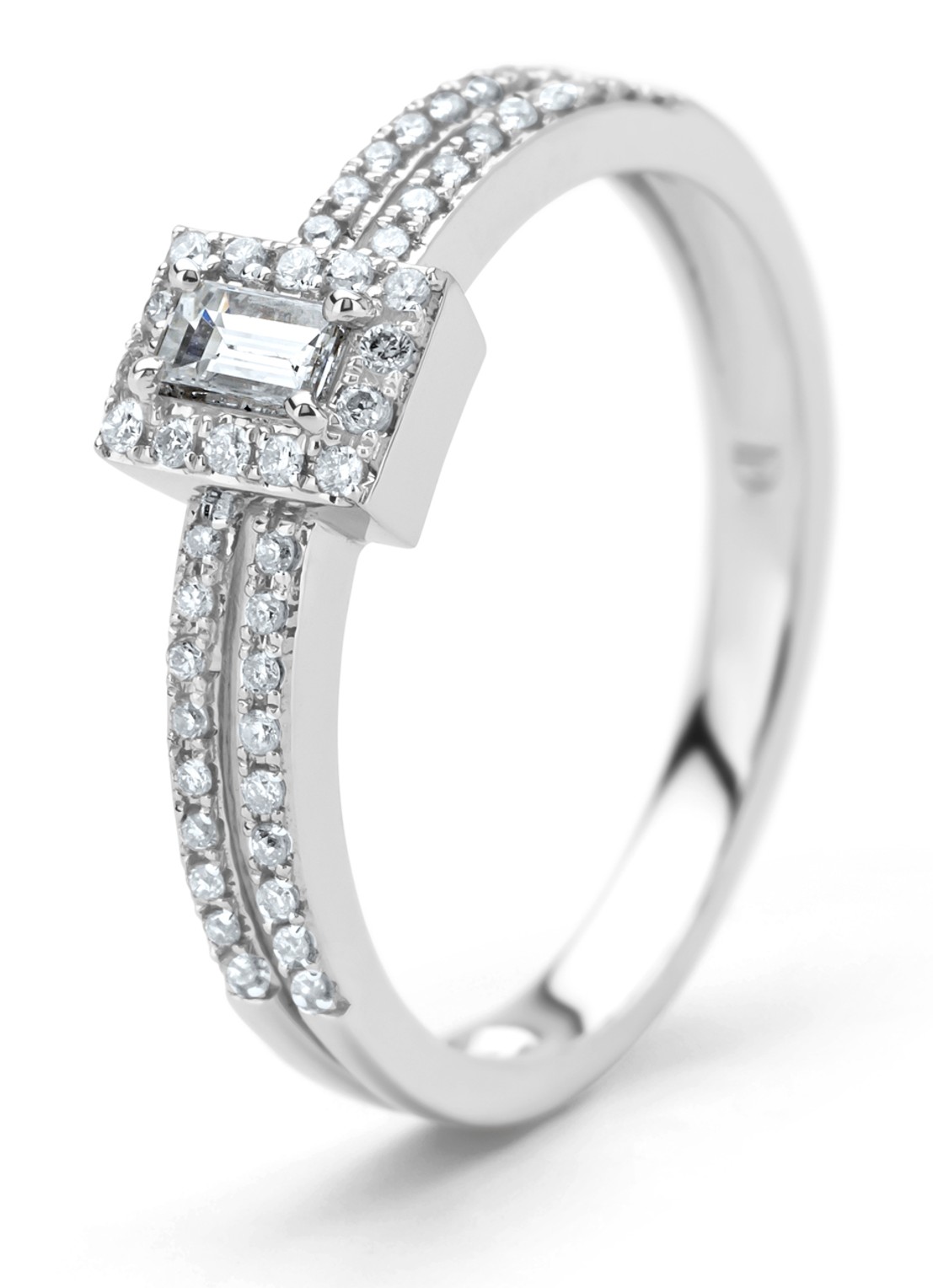 Diamond Point Witgouden ring, 0.26 ct diamant, Petite Romance - voorkant witgoud