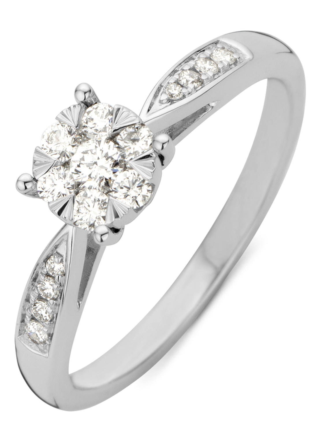 Diamond Point Witgouden ring, 0.29 ct diamant, Enchanted - voorkant witgoud