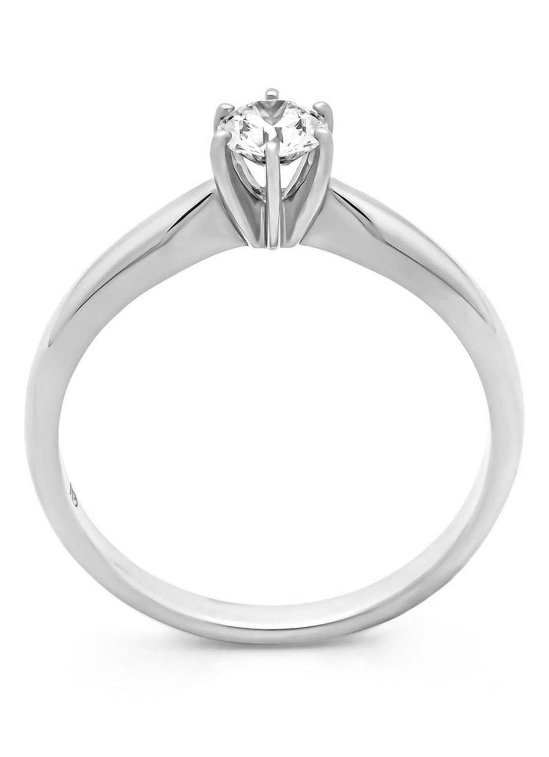 Diamond Point Witgouden ring, 0.30 ct diamant, Hearts & Arrows - detail witgoud