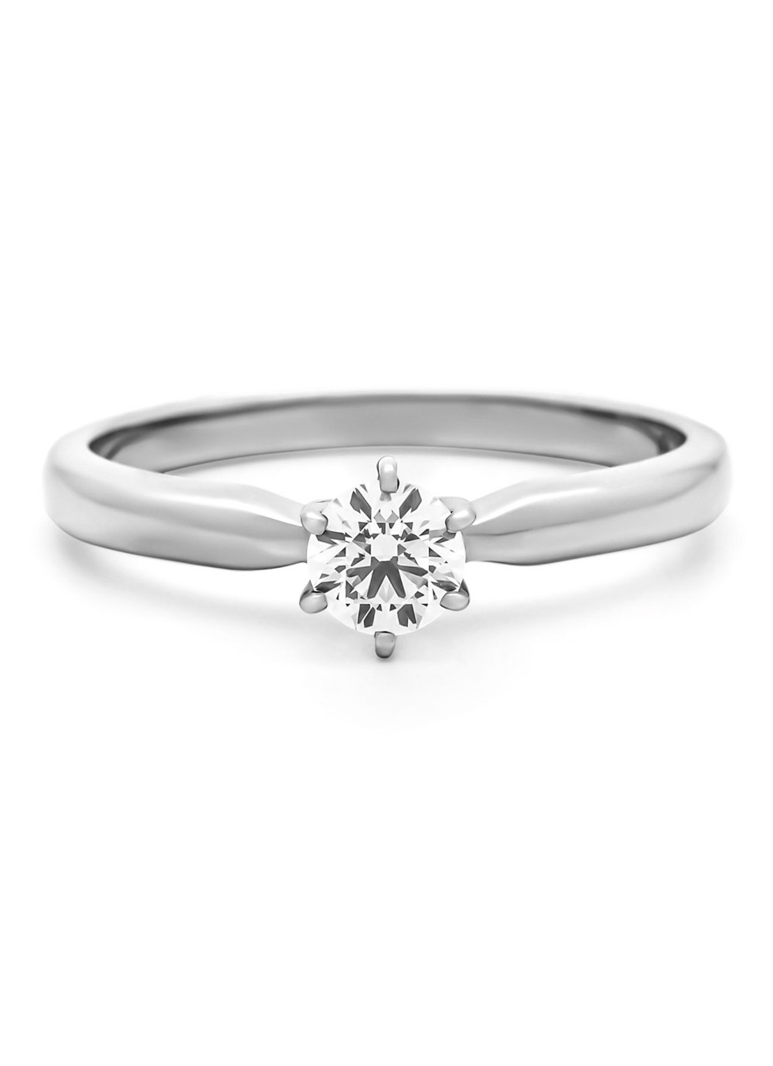 Diamond Point Witgouden ring, 0.30 ct diamant, Hearts & Arrows - detail 2 witgoud