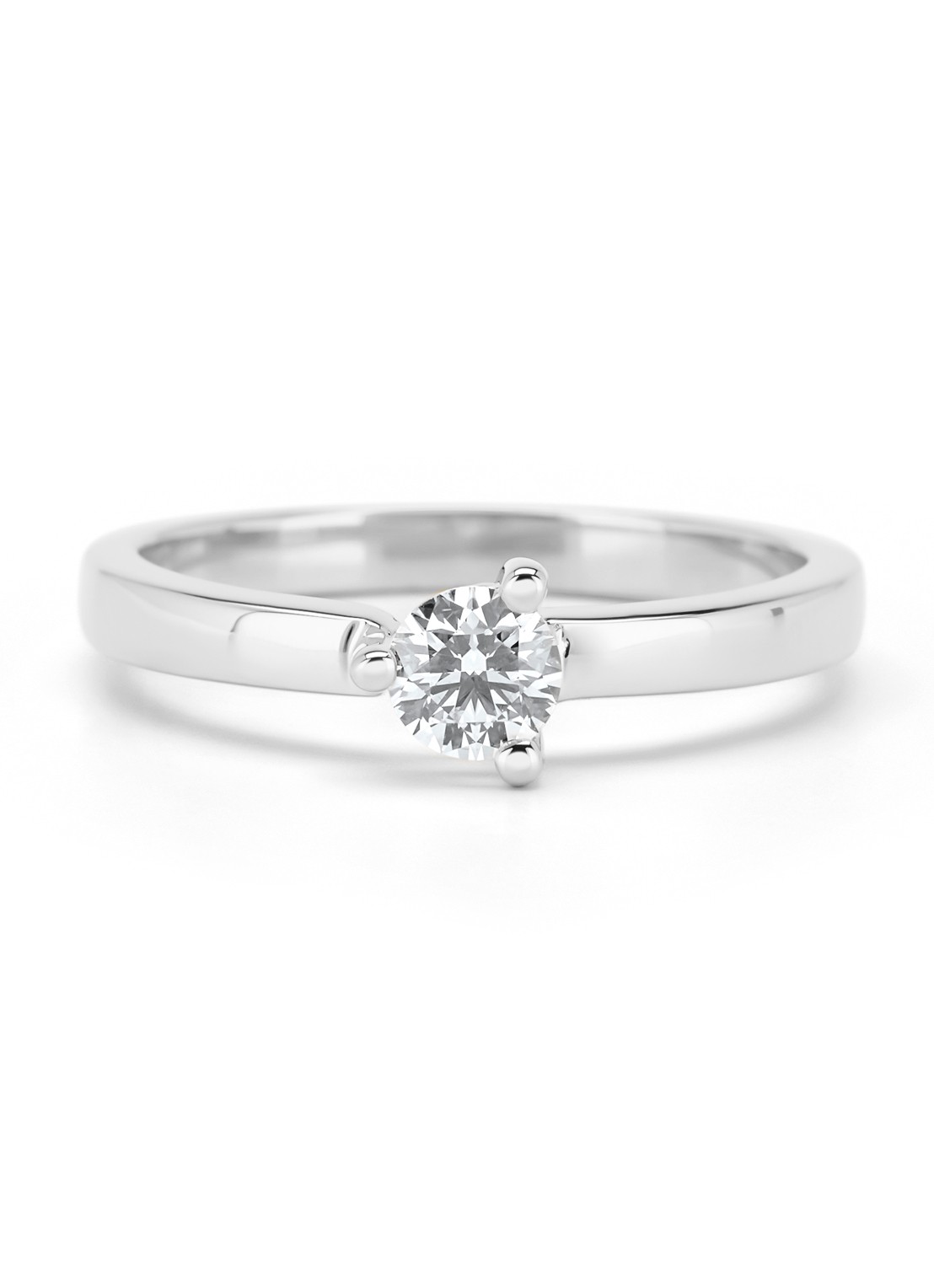 Diamond Point Witgouden ring, 0.30 ct diamant, Hearts & Arrows - achterkant 2 witgoud