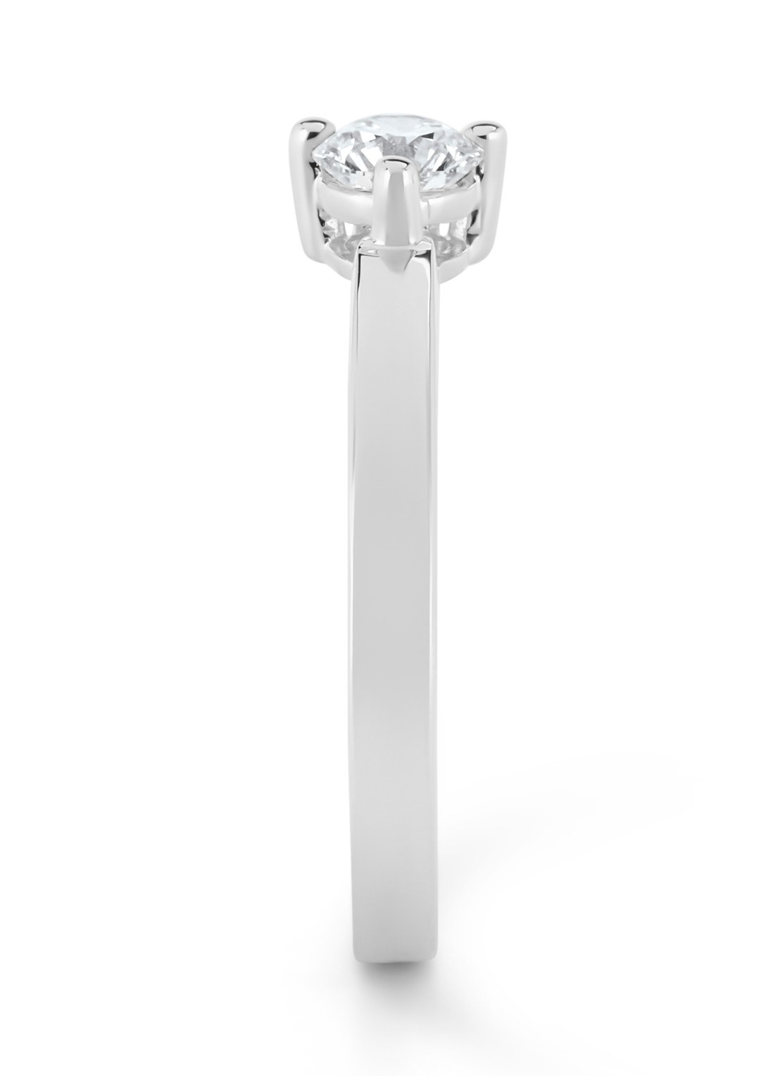 Diamond Point Witgouden ring, 0.30 ct diamant, Hearts & Arrows - detail witgoud
