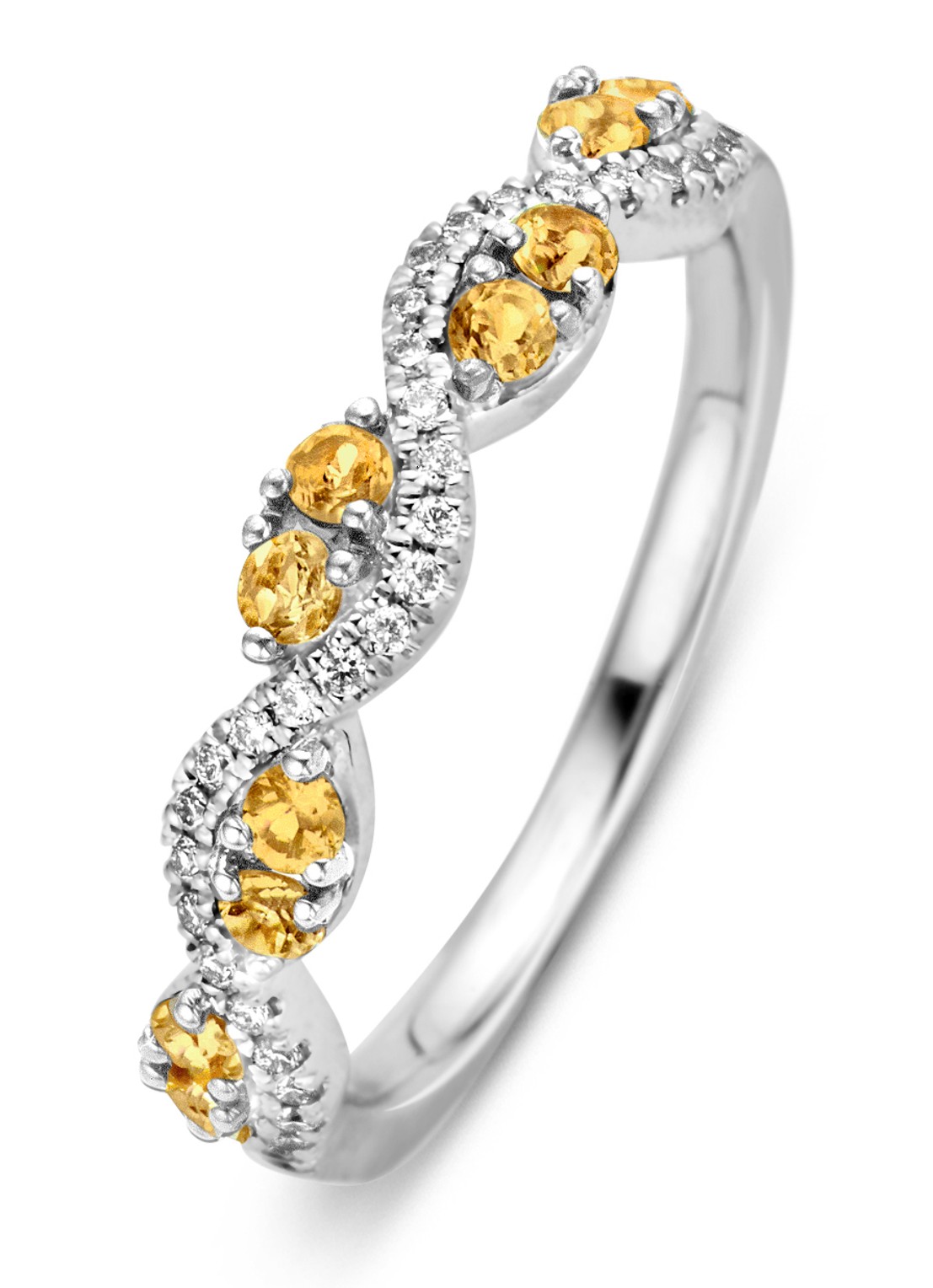 Diamond Point Witgouden ring 0.33 ct citrien Colors - voorkant witgoud