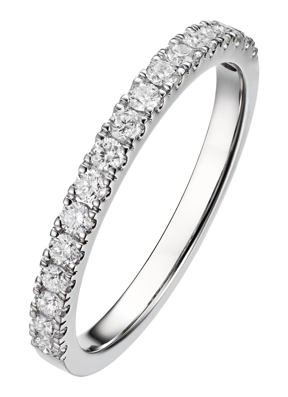 Diamond Point Witgouden ring 0.33 ct diamant Wedding - voorkant witgoud