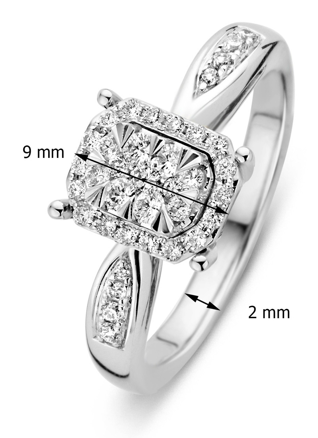 Diamond Point Witgouden ring 0.34 ct diamant Enchanted - detail 3 witgoud