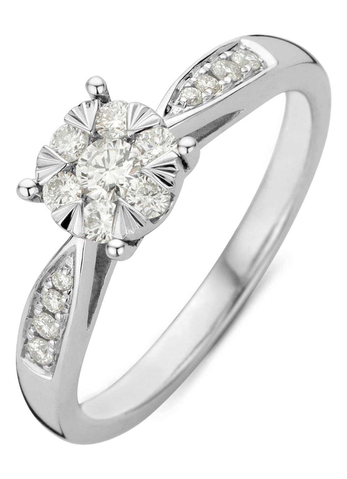 Diamond Point Witgouden ring, 0.35 ct diamant, Enchanted - voorkant witgoud