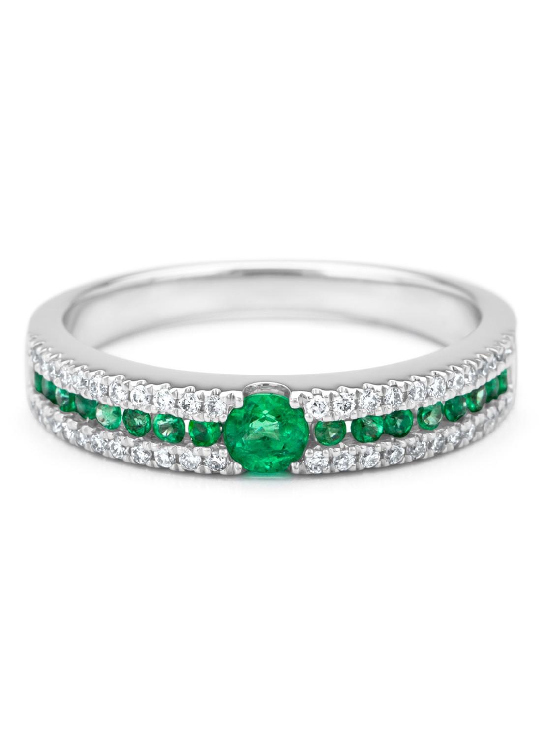 Diamond Point Witgouden ring, 0.36 ct smaragd, Majestic - detail 3 witgoud