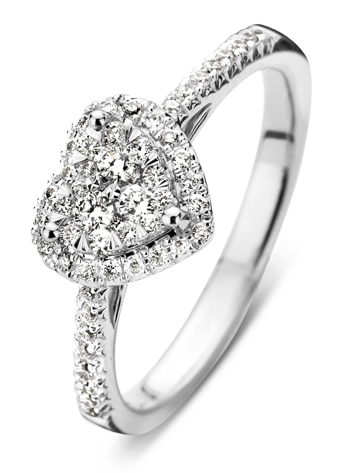 Diamond Point Witgouden ring 0.37 ct diamant Enchanted - voorkant witgoud