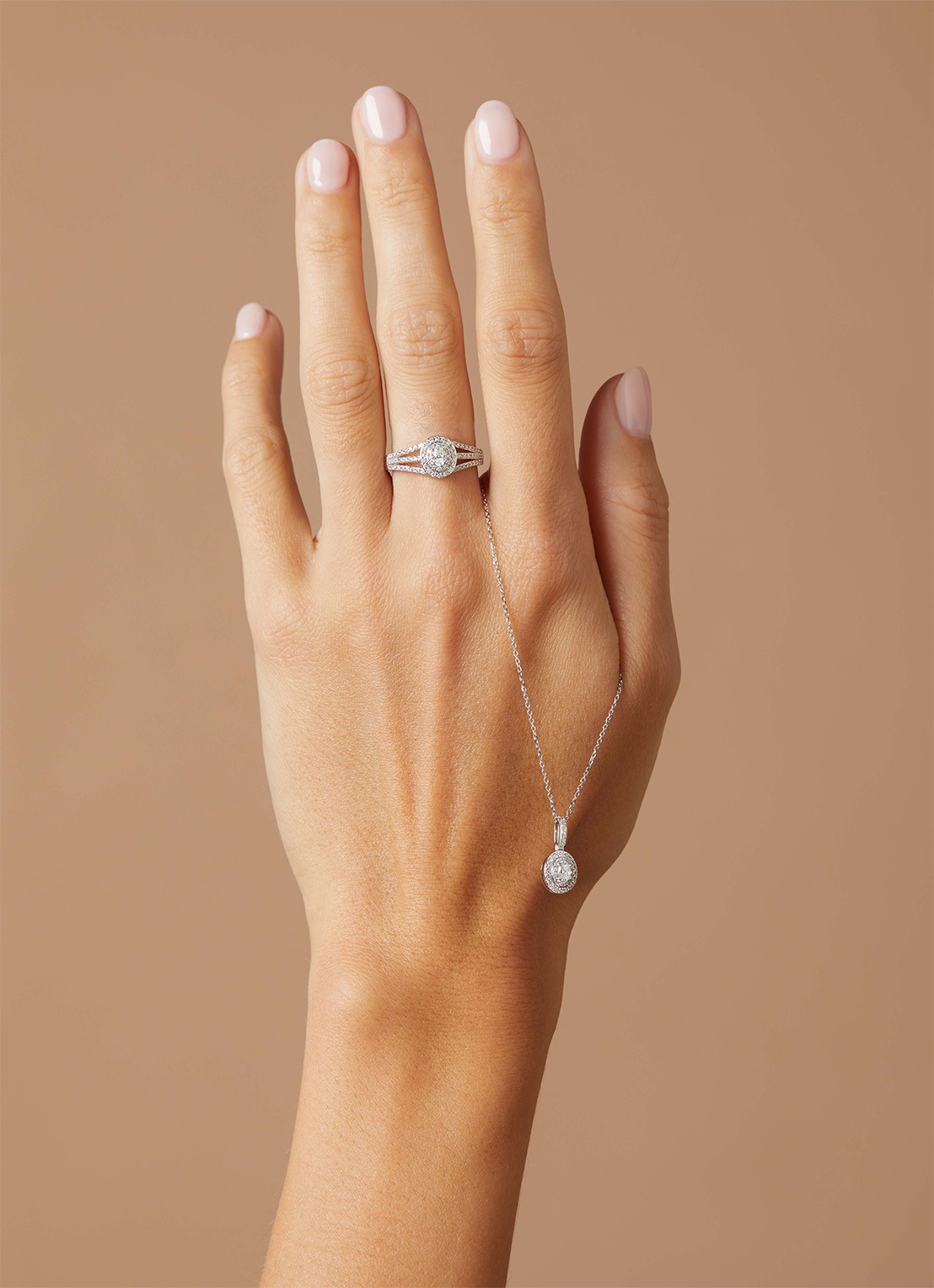 Diamond Point Witgouden ring, 0.38 ct diamant, Petite Romance - voorkant 2 witgoud