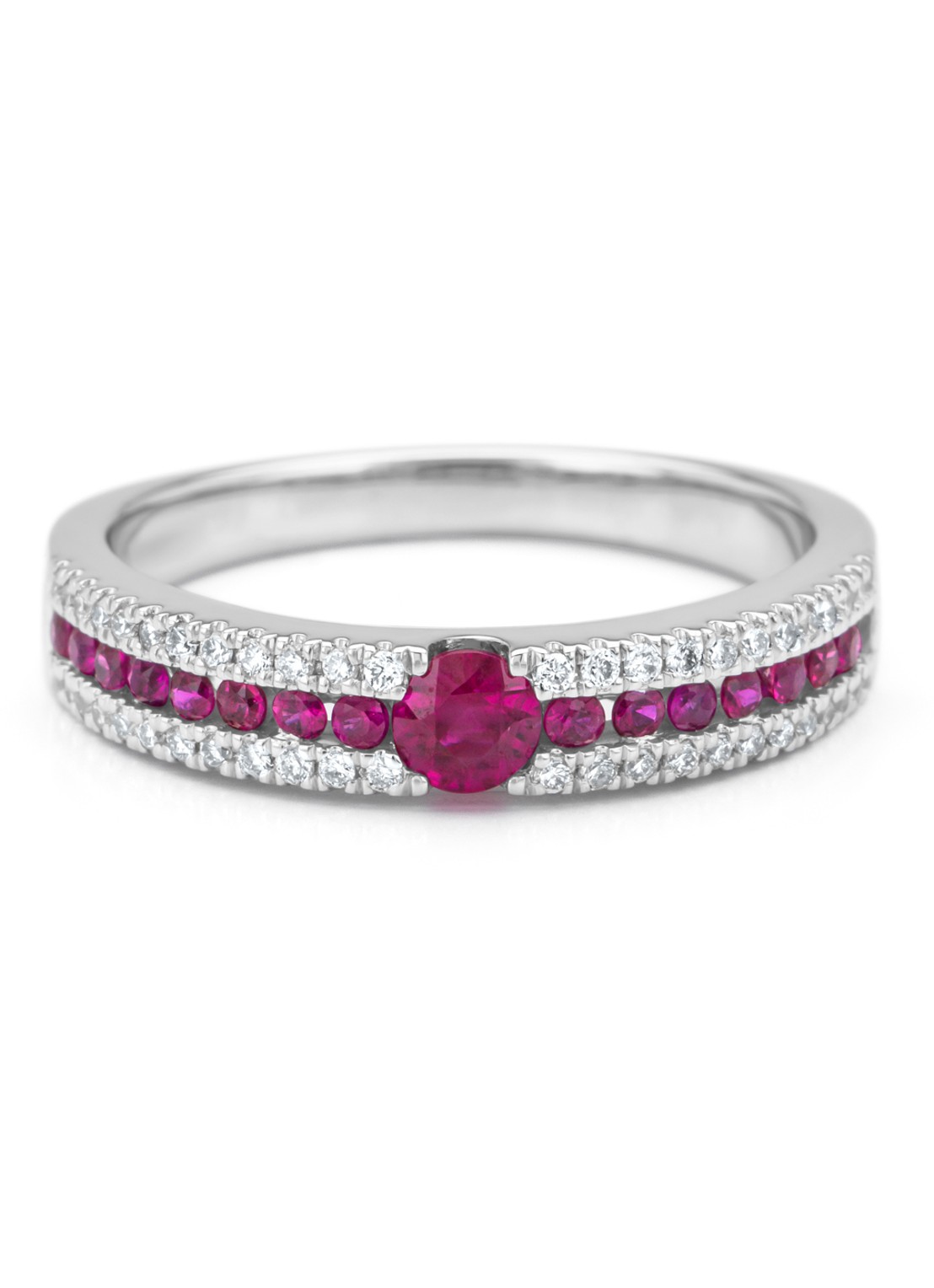Diamond Point Witgouden ring, 0.38 ct robijn, Majestic - detail 3 witgoud
