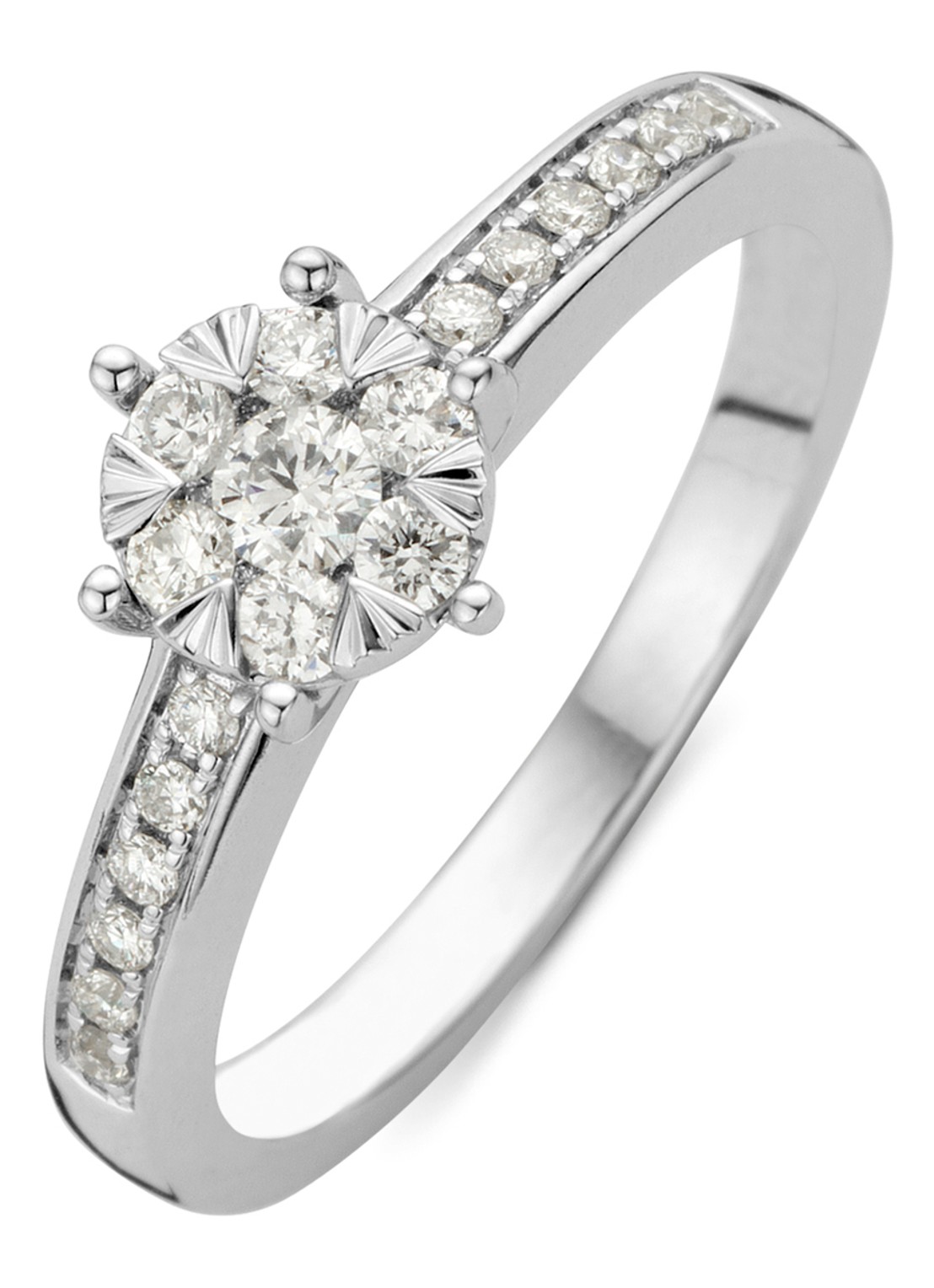 Diamond Point Witgouden ring, 0.39 ct diamant, Enchanted - voorkant witgoud
