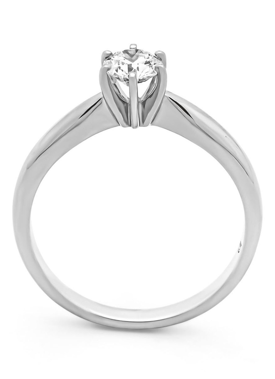 Diamond Point Witgouden ring, 0.40 ct diamant, Hearts & Arrows - voorkant 2 witgoud