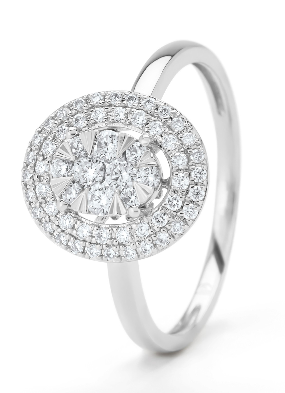 Diamond Point Witgouden ring, 0.42 ct diamant, Enchanted - voorkant witgoud