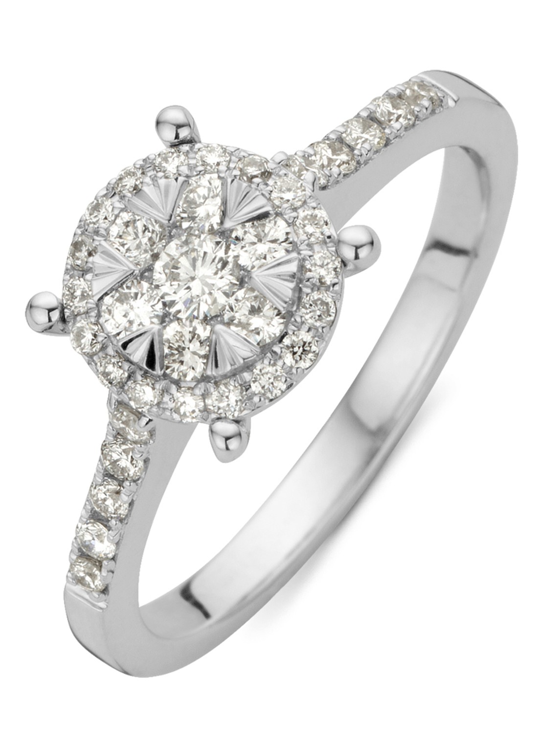 Diamond Point Witgouden ring, 0.47 ct diamant, Enchanted - voorkant witgoud