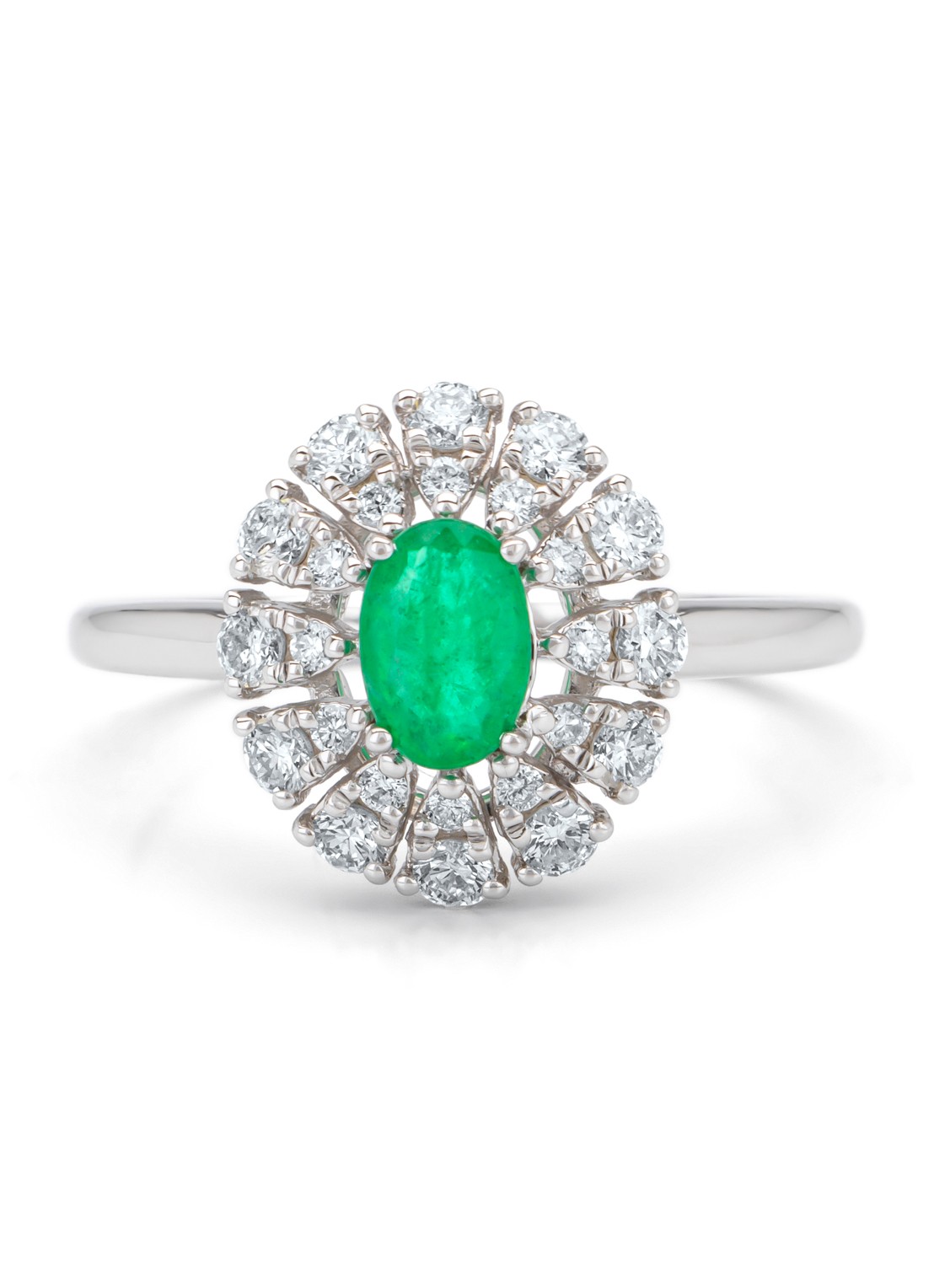 Diamond Point Witgouden ring, 0.48 ct smaragd, Majestic - detail witgoud