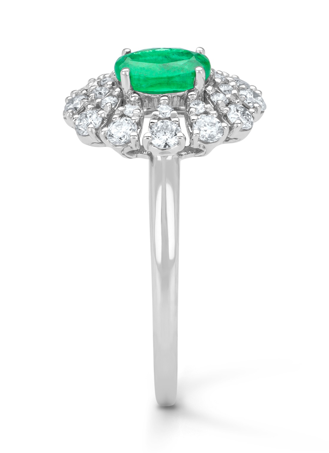 Diamond Point Witgouden ring, 0.48 ct smaragd, Majestic - detail 2 witgoud