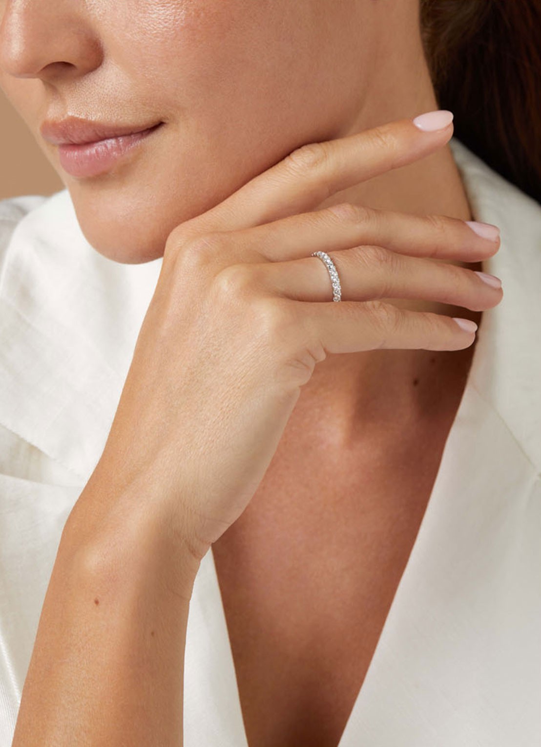 Diamond Point Witgouden ring 0.52 ct diamant Wedding - voorkant 3 witgoud