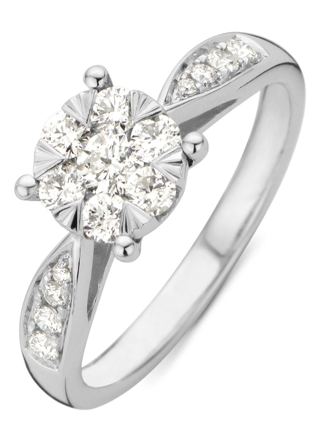 Diamond Point Witgouden ring, 0.57 ct diamant, Enchanted - voorkant witgoud