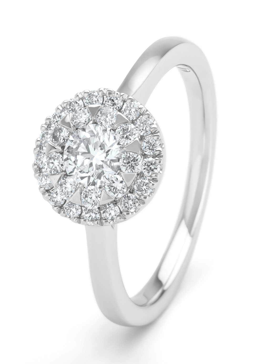 Diamond Point Witgouden ring, 0.62 ct diamant, Solitair - voorkant 4 witgoud