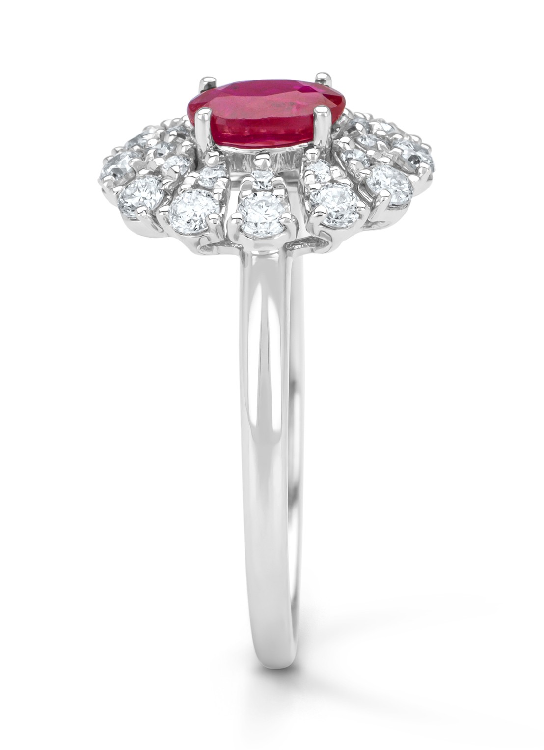Diamond Point Witgouden ring, 0.63 ct robijn, Majestic - detail 2 witgoud