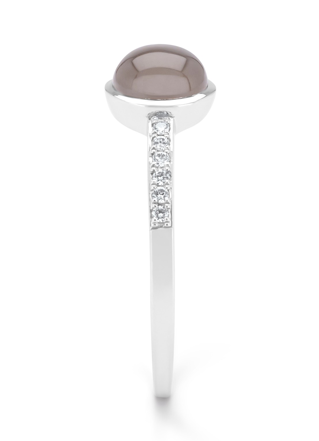 Diamond Point Witgouden ring, 0.96 ct maansteen, Little Drops - detail 3 witgoud